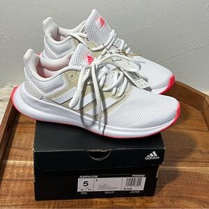 Adidas Runfalcon FW5142 Womens White/Signal Pink Running Shoes Size 5